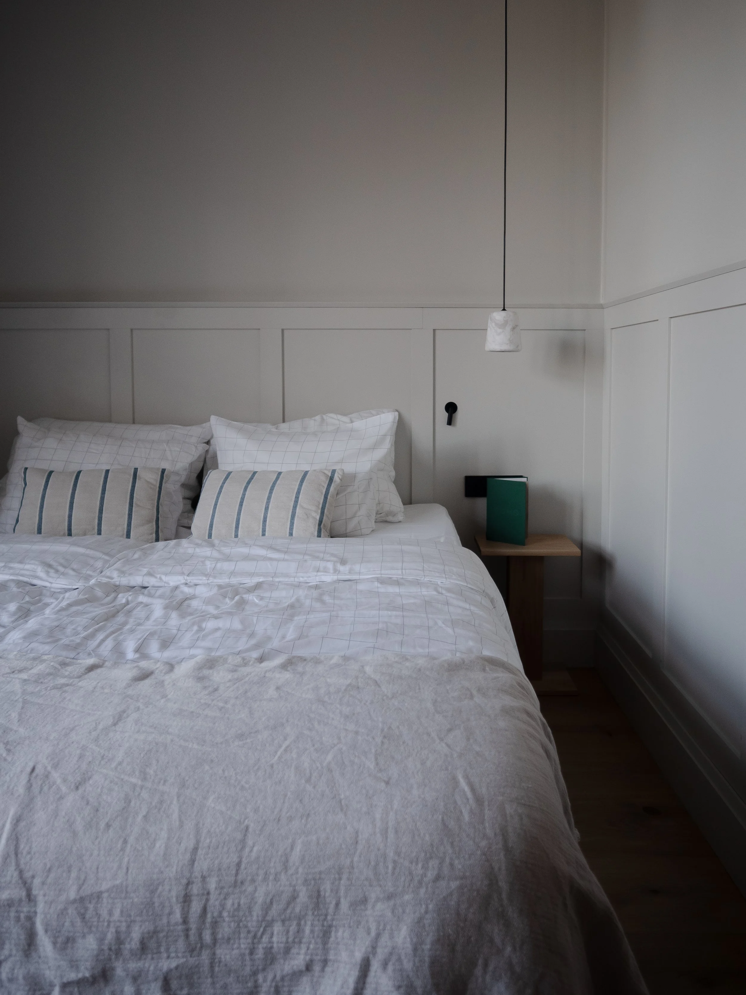 Boutique hotel room bed