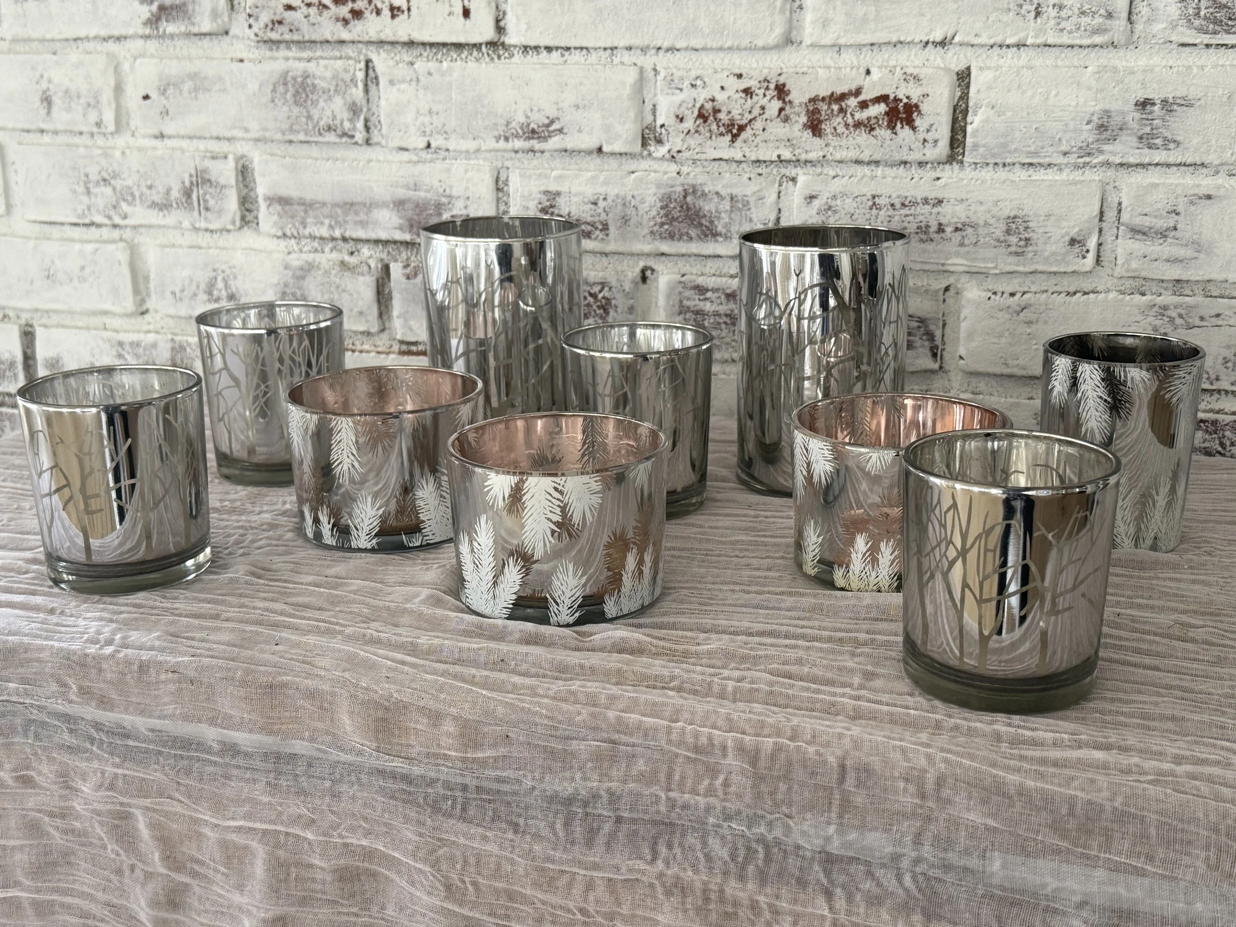 Silver Etched Votive Collection 