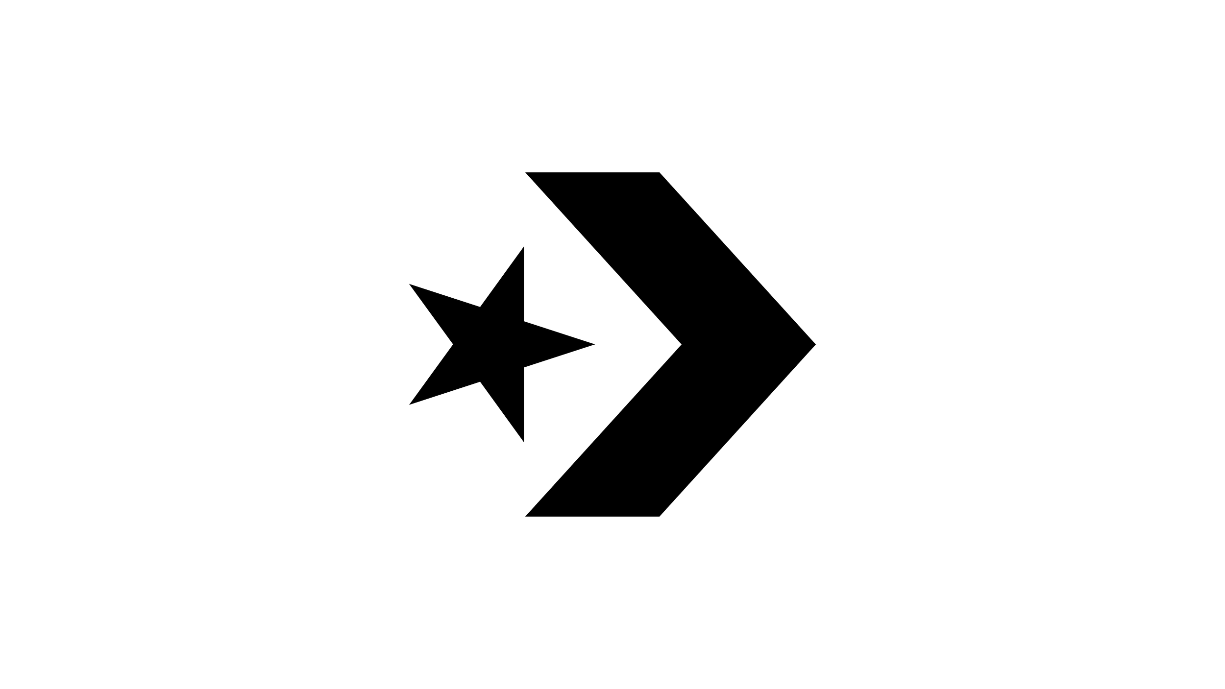 White star and chevron symbol on a black background