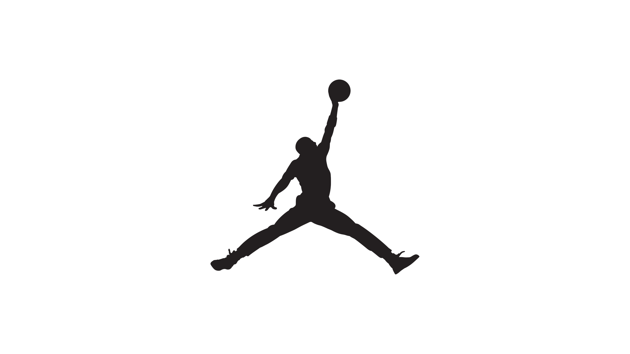 Silhouette of a basketball player dunking, resembling the iconic Jumpman logo.