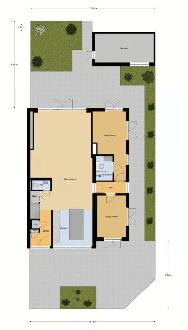 Layout Ground Floor with Garden