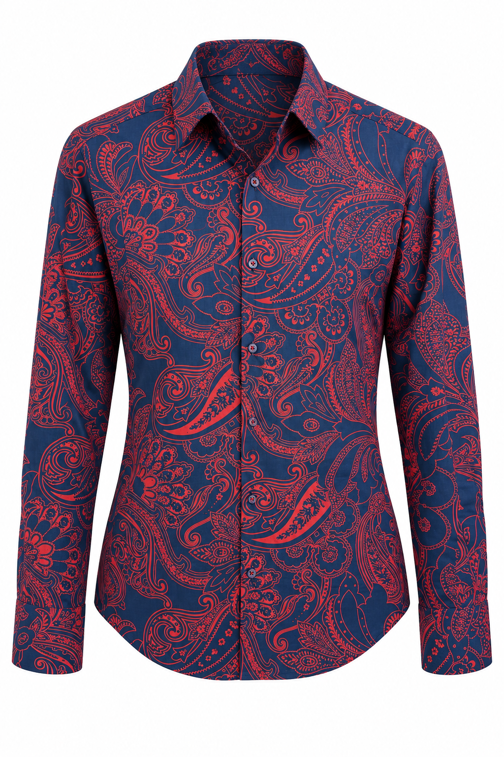 Liberty Navy & Coral Paisley Shirt