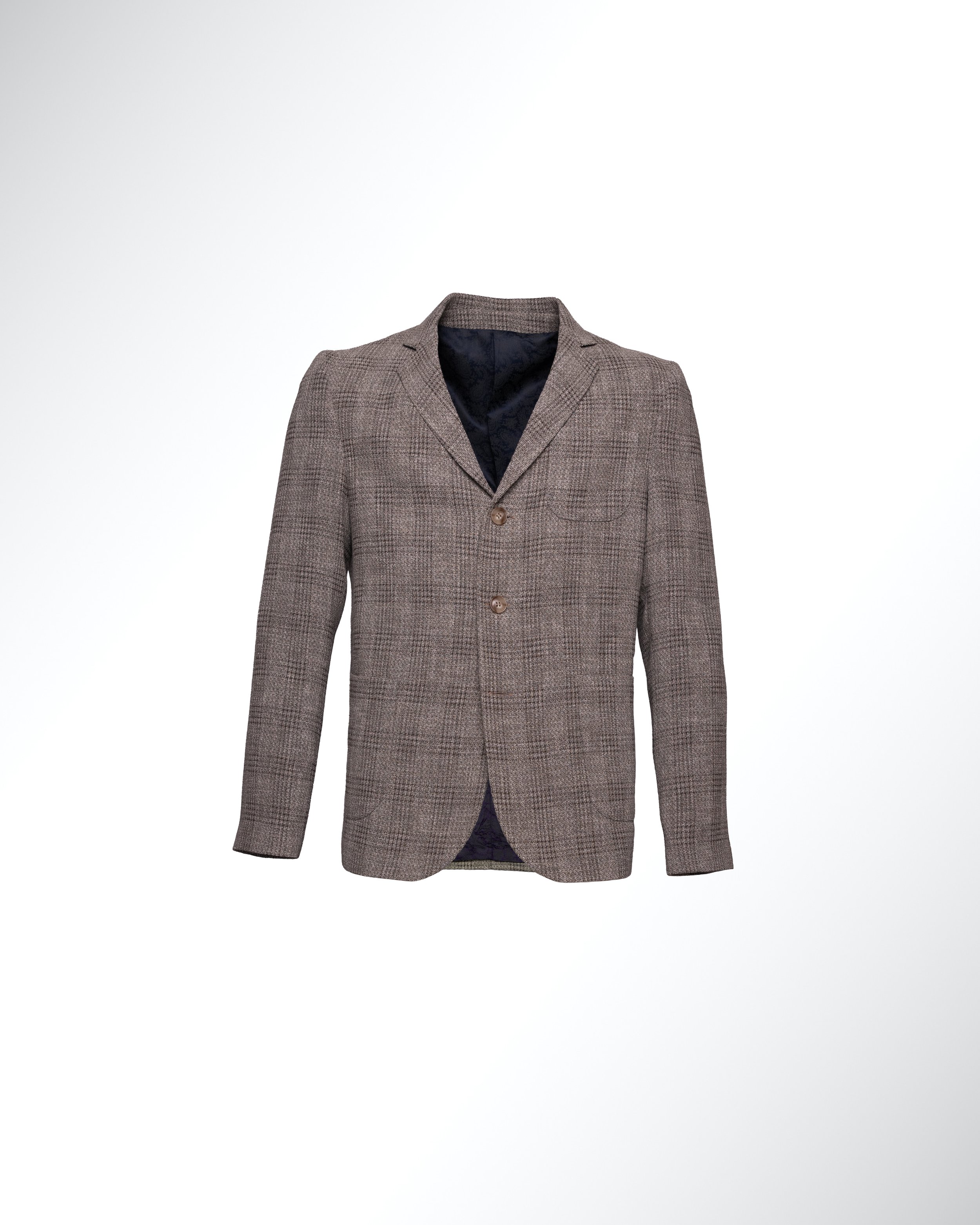 Checkered Linen Suit Jacket