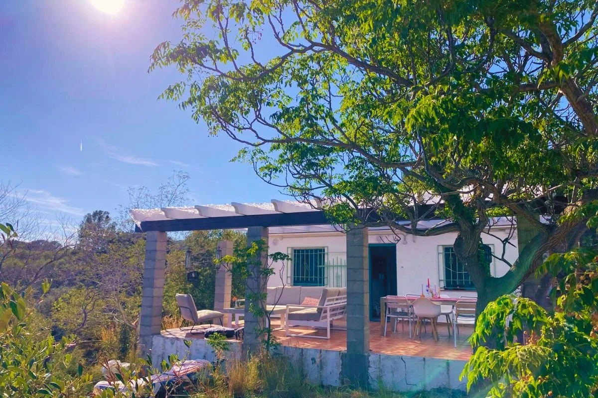 De finca met het terras