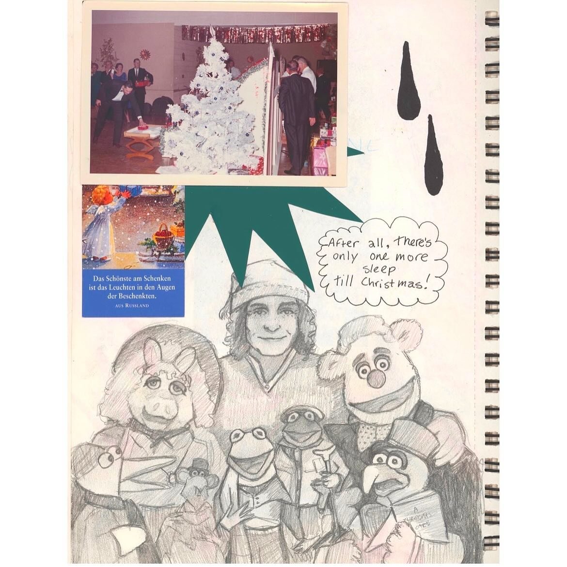 Muppet Christmas Carol sketchbook page for December 1st! 🎄
