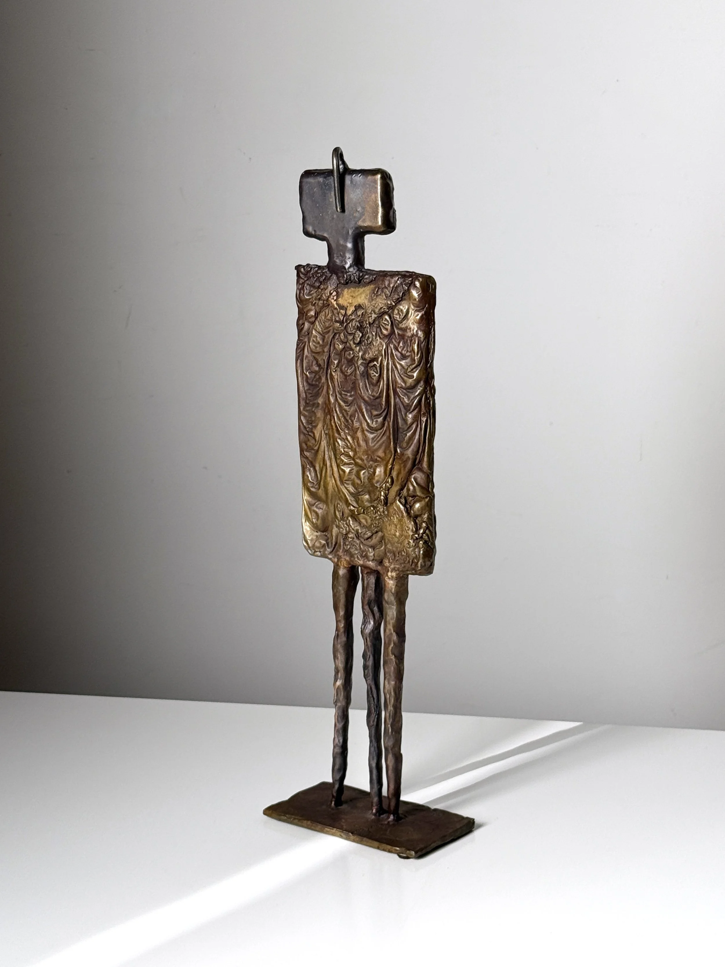 vintage mid century modern detroit michigan original bronze sculpture brutalist figure abstract sculpture bronze relief unique figural sculpture lynn chadwick