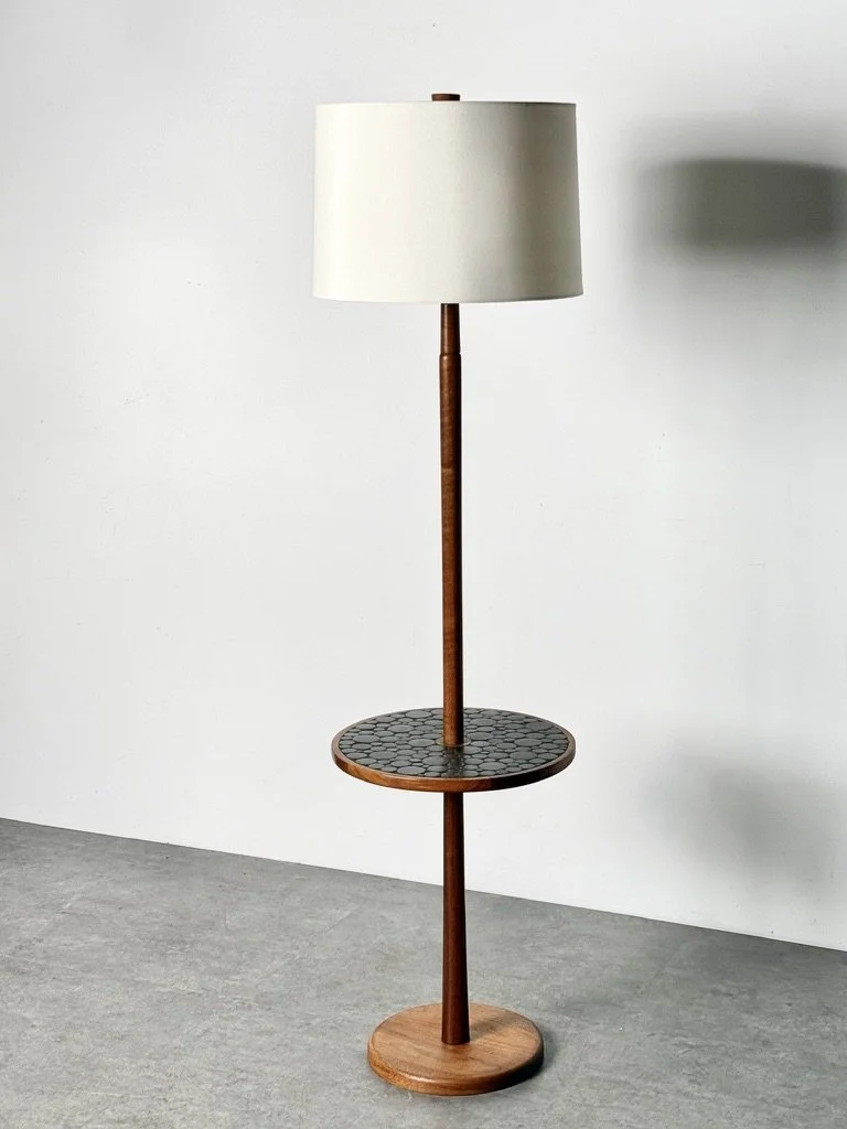 vintage mid century modern gordon and jane martz ceramic tile floor lamp with table reading lamp mosiac tile table floor lamp rare martz lamp black tile martz lamp marshall studios
