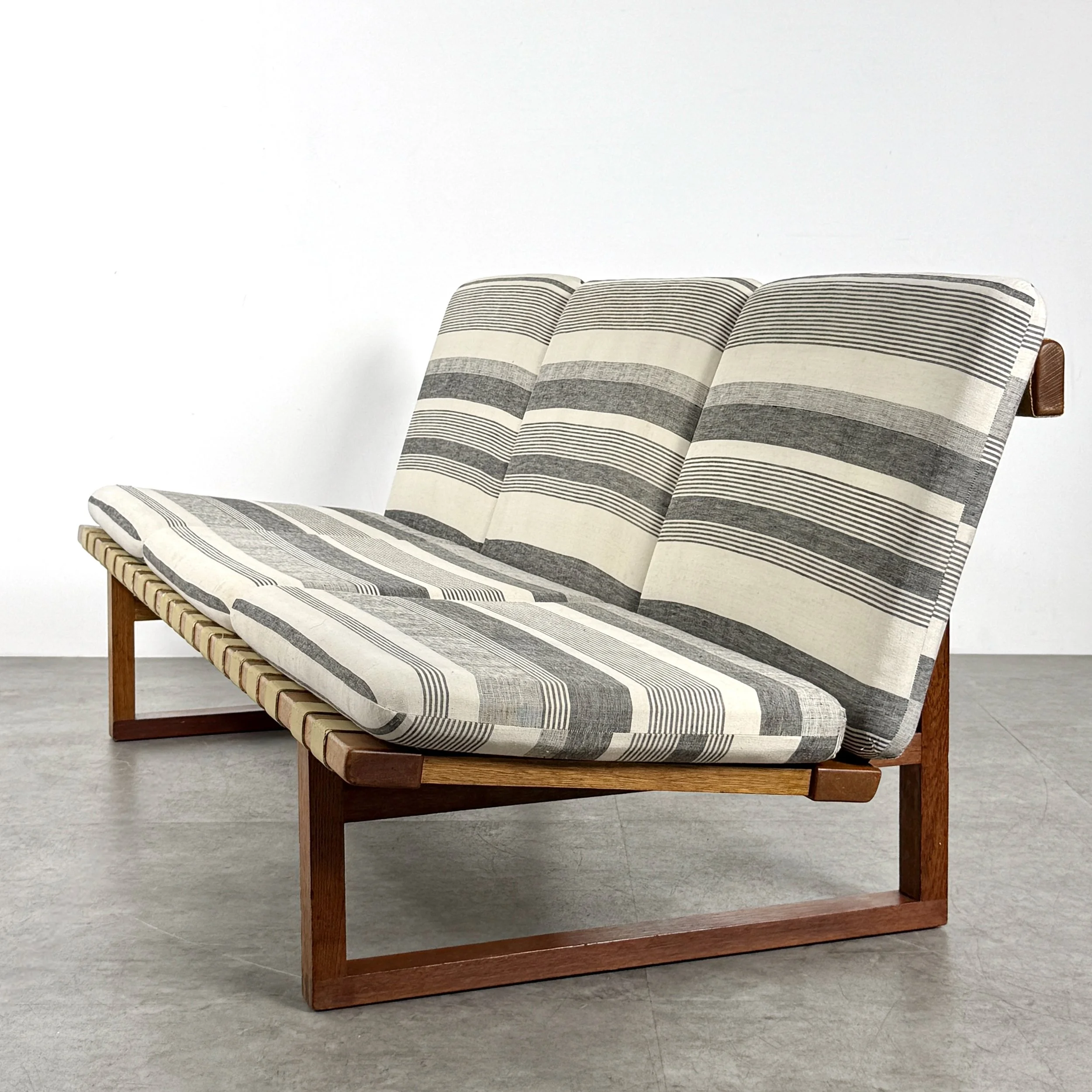 vintage mid century modern furnitre detroit michigan teak sofa danish modern sofa rare borge mogensen webbed sofa wabi sabi style settee 1950s