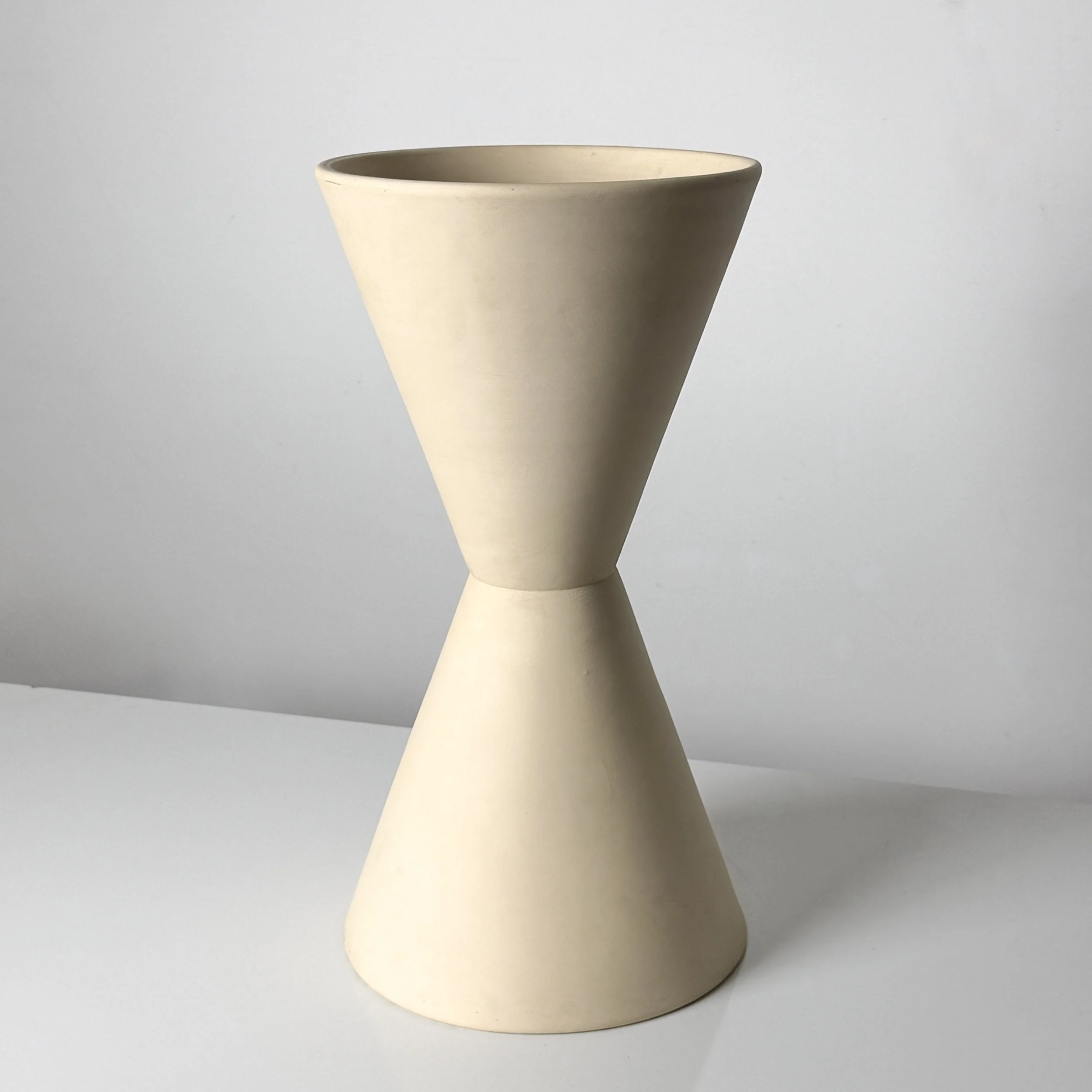 vintage mid century modern detroit michigan architectural pottery planter white bisque cone planter tackett planter la gardo tackett california 1950s authentic original AP pottery