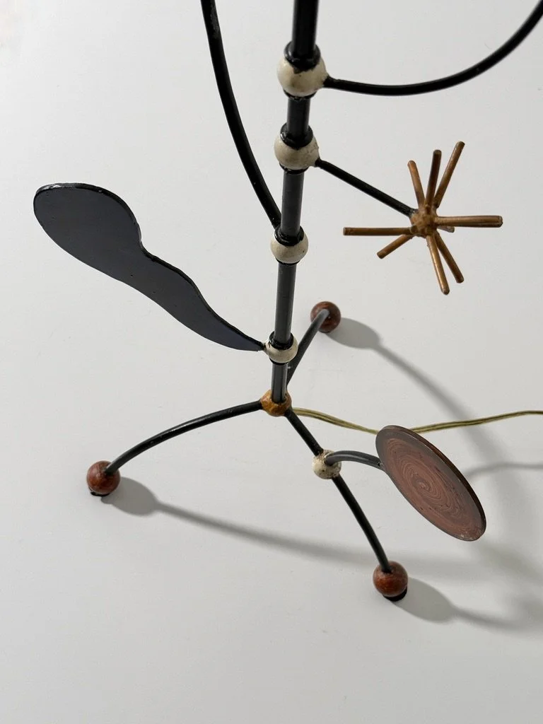 vintage mid century modern alexander calder french modernist table lamp jacques adnet joan miro articulated abstract multi color stabile lamp rare unique decorative lamp