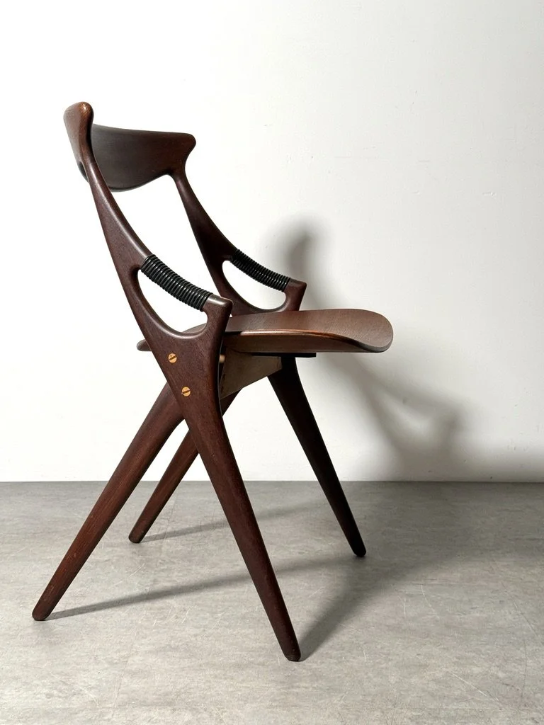 vintage mid century danish modern teak sculptural armchair side chair accent chair rosewood sculpted hans wegner arne vodder finn juhl