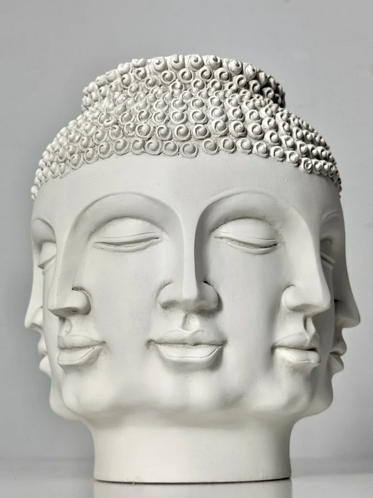 vintage mid century modern ceramic face vase piero fornasetti surrealist sculpture buddha boho unique conversation piece decorative vase
