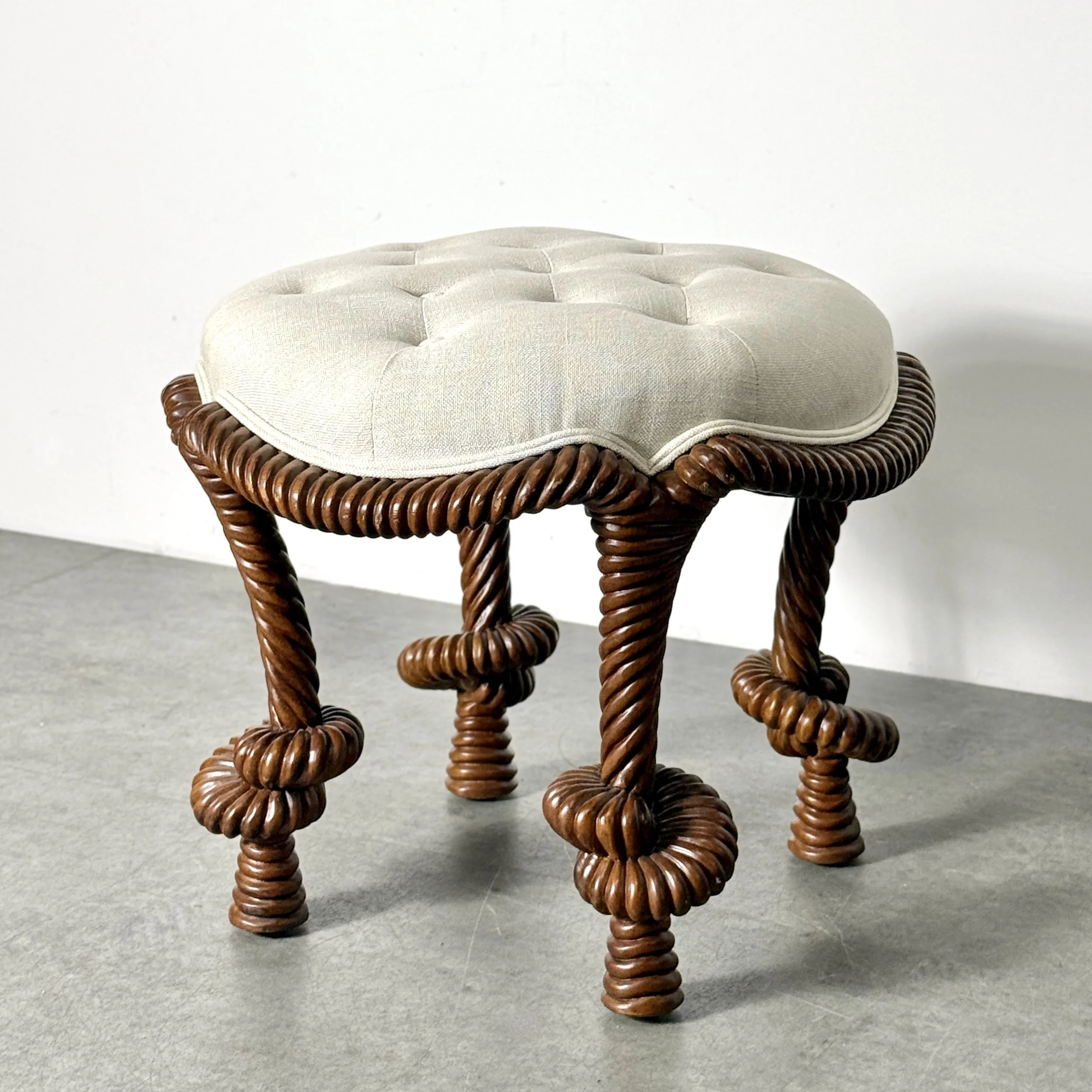Modern Twisted Rope Sculptural Tabouret Stool after A.M.E. Fournier