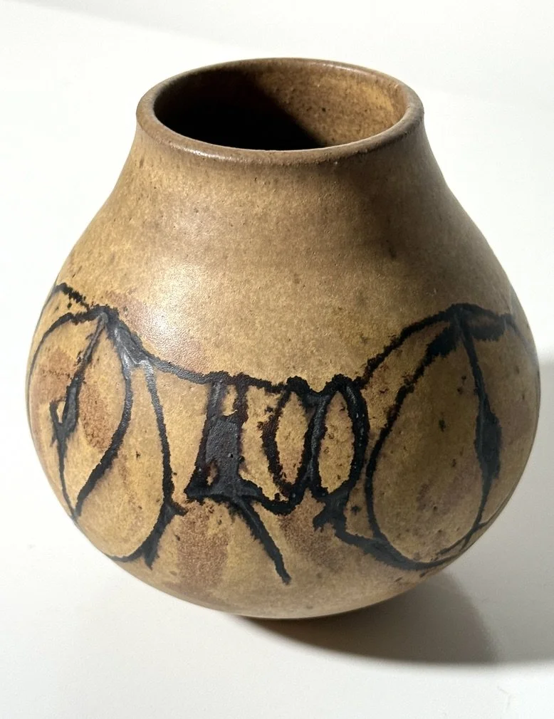 vintage mid century modernist studio pottery cranbrook ceramic clyde burt vase vessel unique rare pottery collectible ceramic cranbrook art