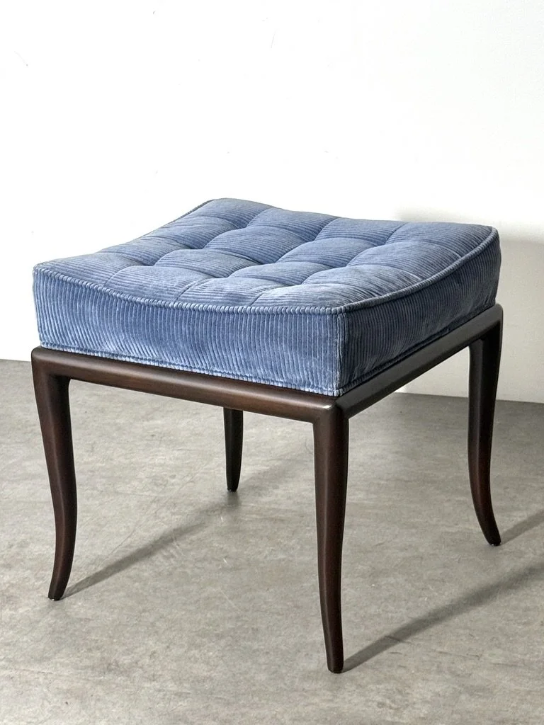 vintage mid century modern sabre leg stools klismos bench th robsjohn gibbings widdicomb pair tufted footstools ottomans rare unique sculptural pair of stools 1950s dunbar
