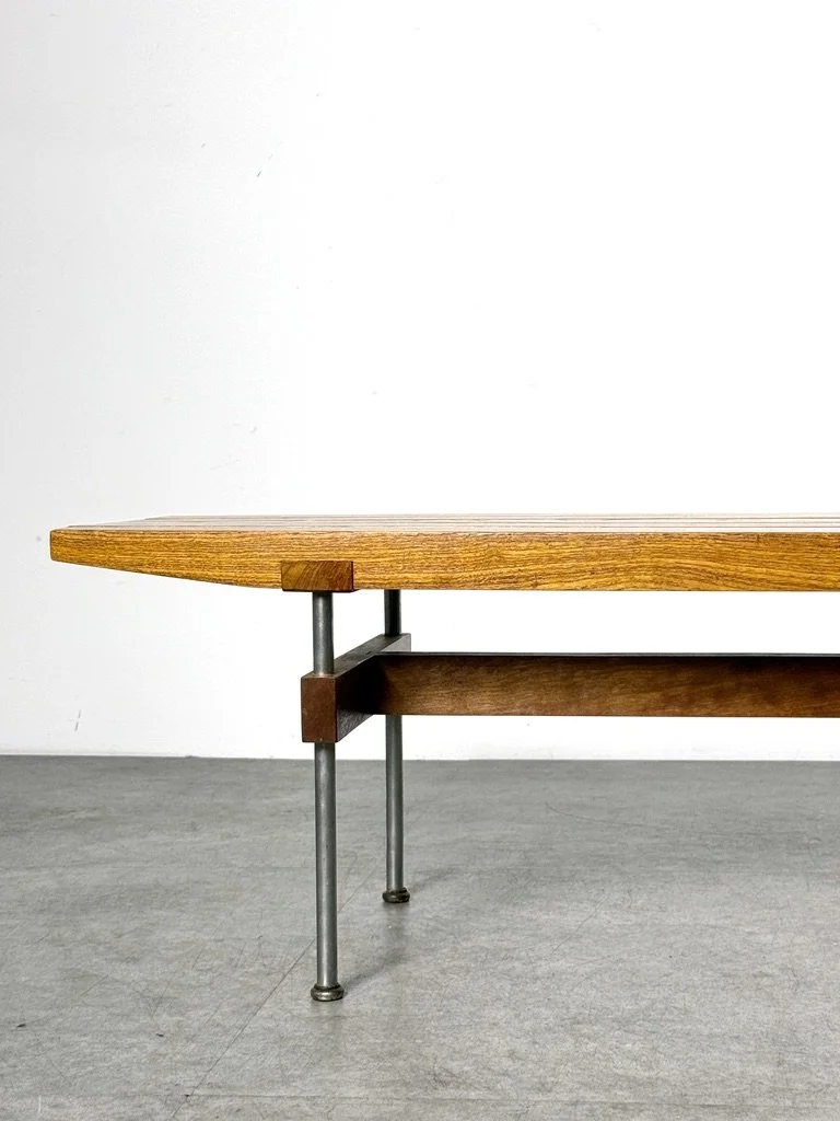vintage mid century modern slat bench 1950s architectural bench george nelson slat bench herman miller minimalist slat bench