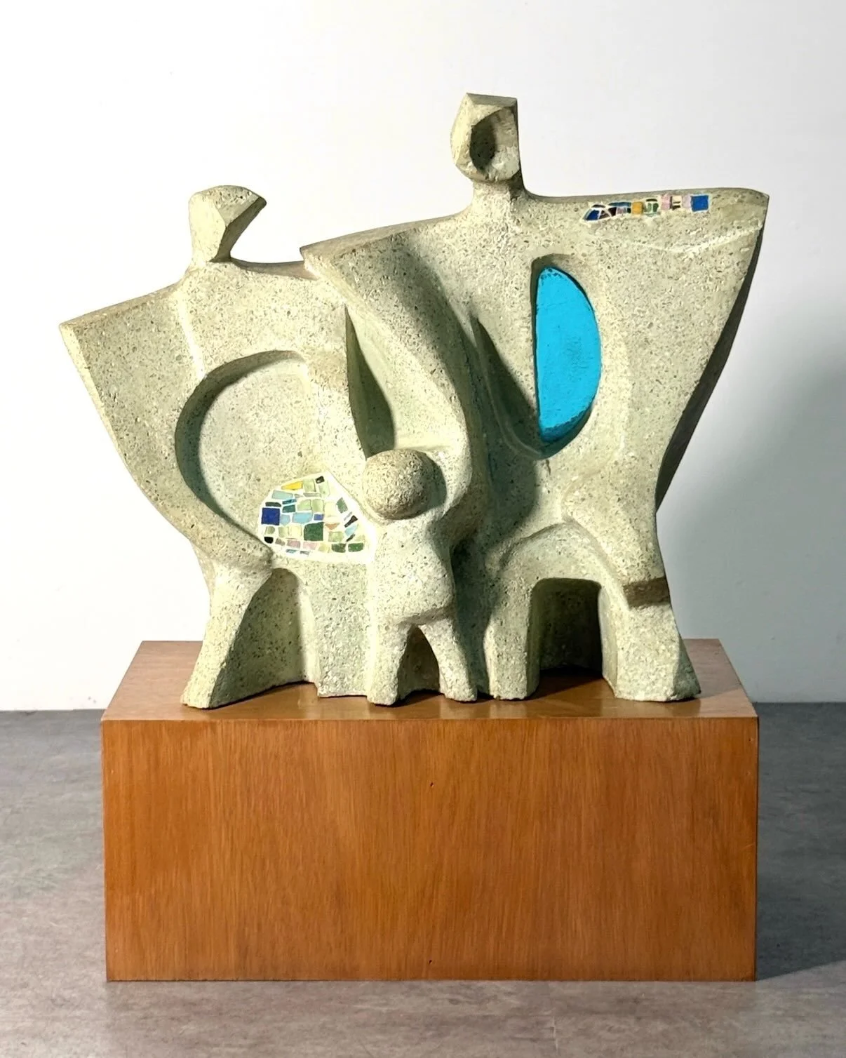 Terrazzo and glass masterpiece by Samual Adolph Cashwan c.1940 #samuelcashwan #modernism #modernart #sculpture #terrazzo