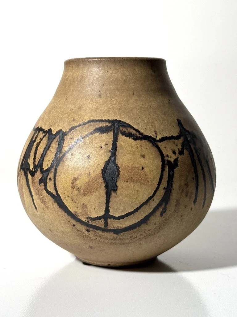 vintage mid century modernist studio pottery cranbrook ceramic clyde burt vase vessel unique rare pottery collectible ceramic cranbrook art