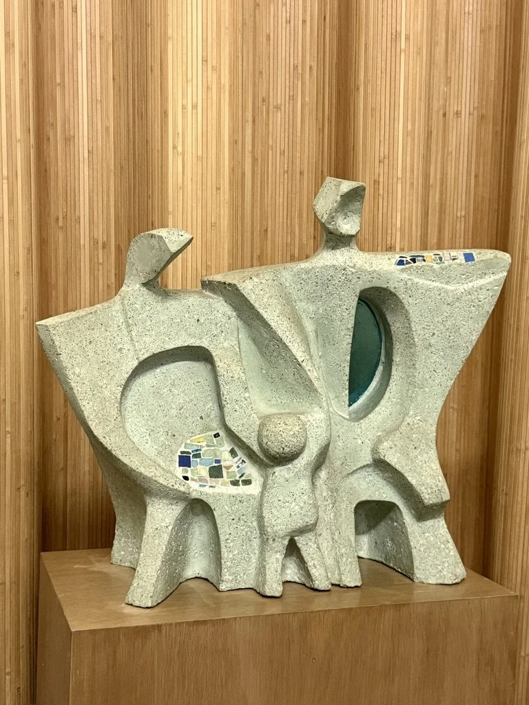 1940s mid century modern modernist carved stone monumental sculpture terrazzo and glass samuel cashwan samuel adolph cashwan modernism rare sculpture