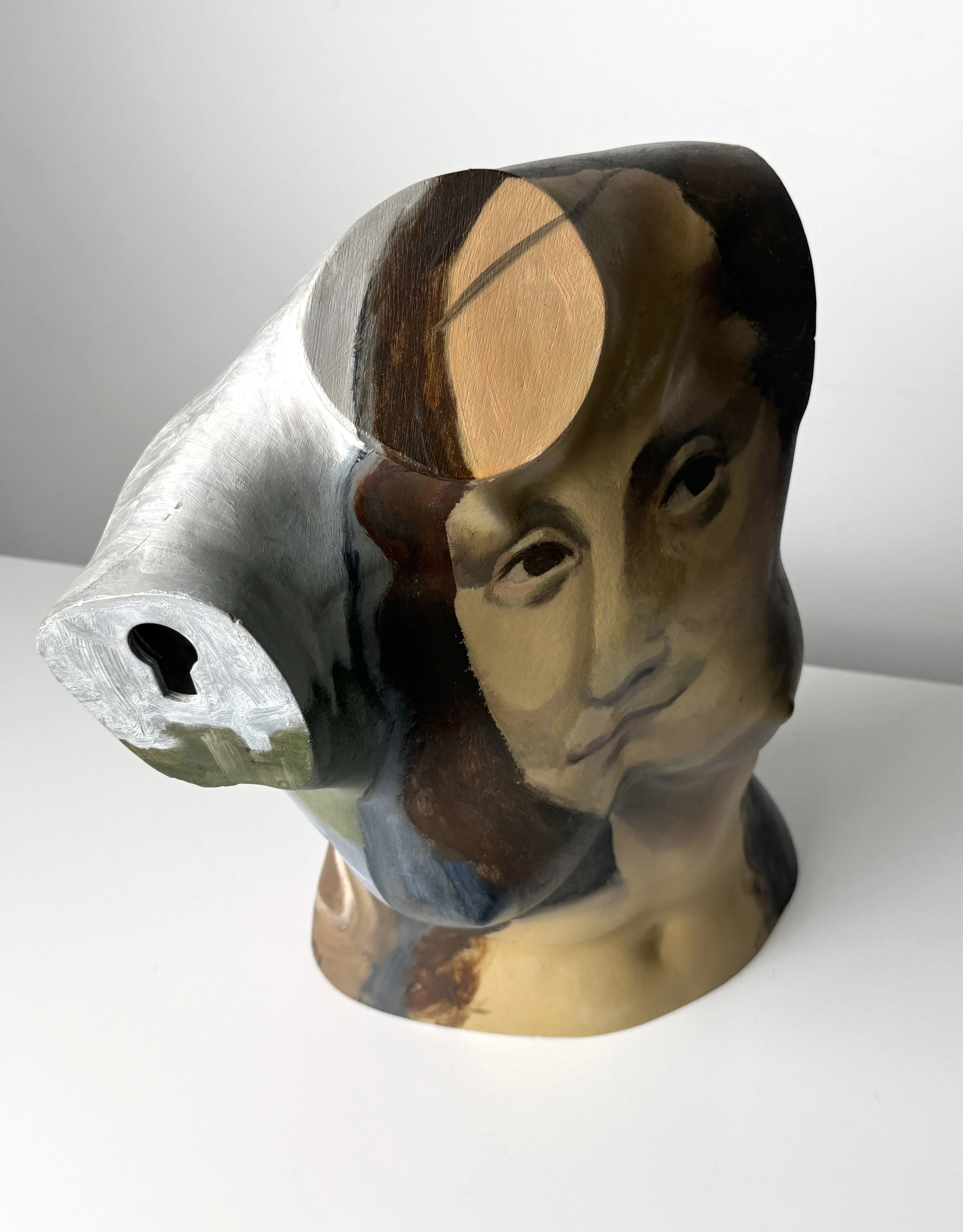 vintage mid century modern detroit michigan artist made painting vintage mannequin sculpture pop art nude sculpture mona lisa painting female torso sculpture
