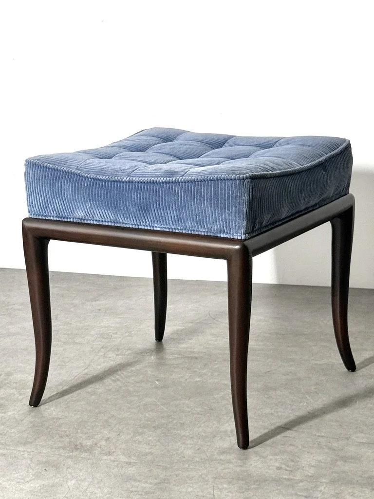 vintage mid century modern sabre leg stools klismos bench th robsjohn gibbings widdicomb pair tufted footstools ottomans rare unique sculptural pair of stools 1950s dunbar