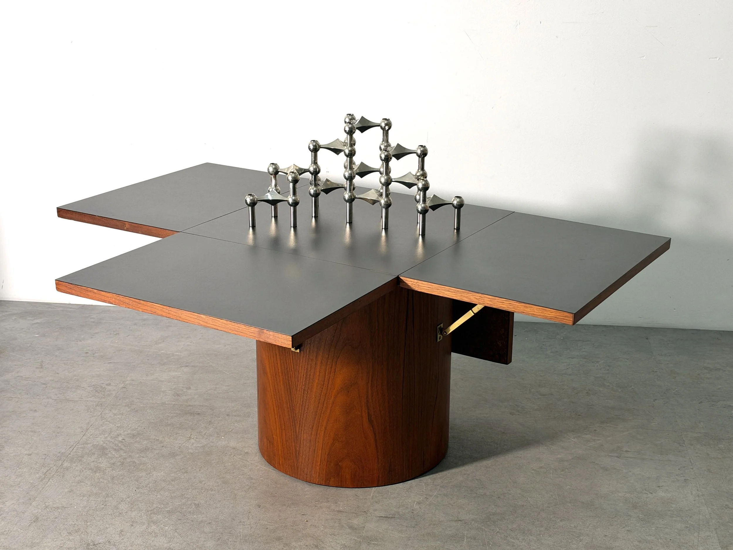vintage mid century modern vladimir Kagan danish modern coffee table cocktail table side table end table expandable extending hinged rare unique modular coffee table 1960s