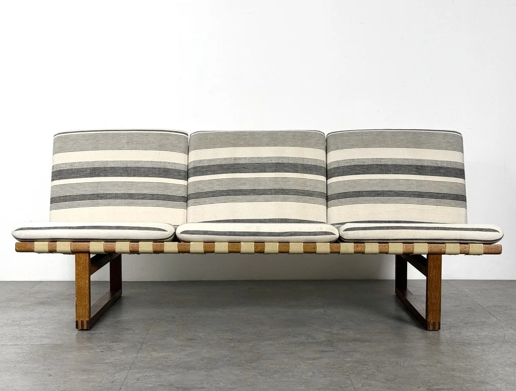 vintage mid century modern furnitre detroit michigan teak sofa danish modern sofa rare borge mogensen webbed sofa wabi sabi style settee 1950s
