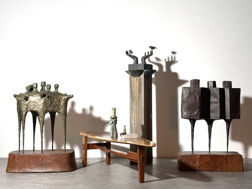 vintage mid century modern steel floor sculpture cranbrook artist lynn chadwick style welded steel figurative modernist sculpture unique brutalist large sculpture