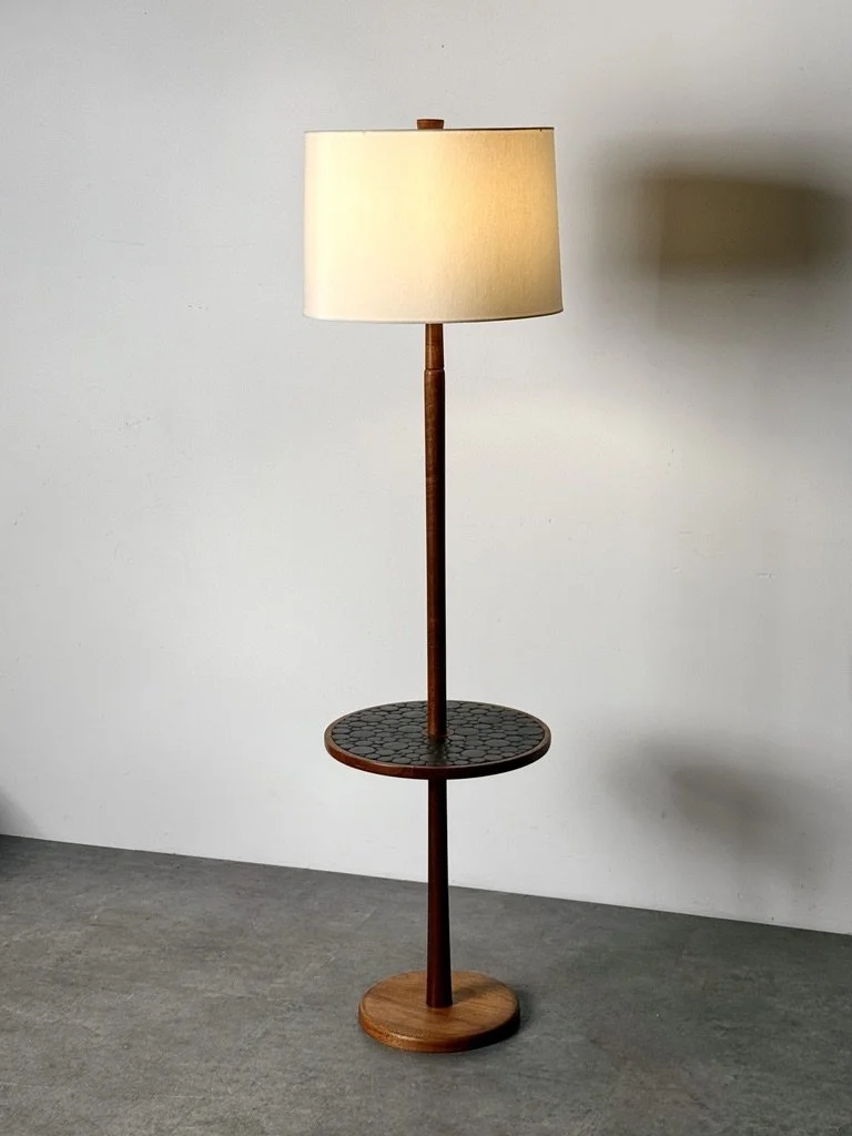 vintage mid century modern gordon and jane martz ceramic tile floor lamp with table reading lamp mosiac tile table floor lamp rare martz lamp black tile martz lamp marshall studios