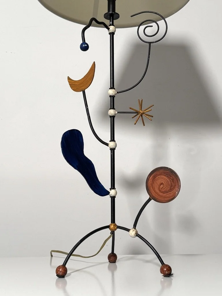 vintage mid century modern alexander calder french modernist table lamp jacques adnet joan miro articulated abstract multi color stabile lamp rare unique decorative lamp