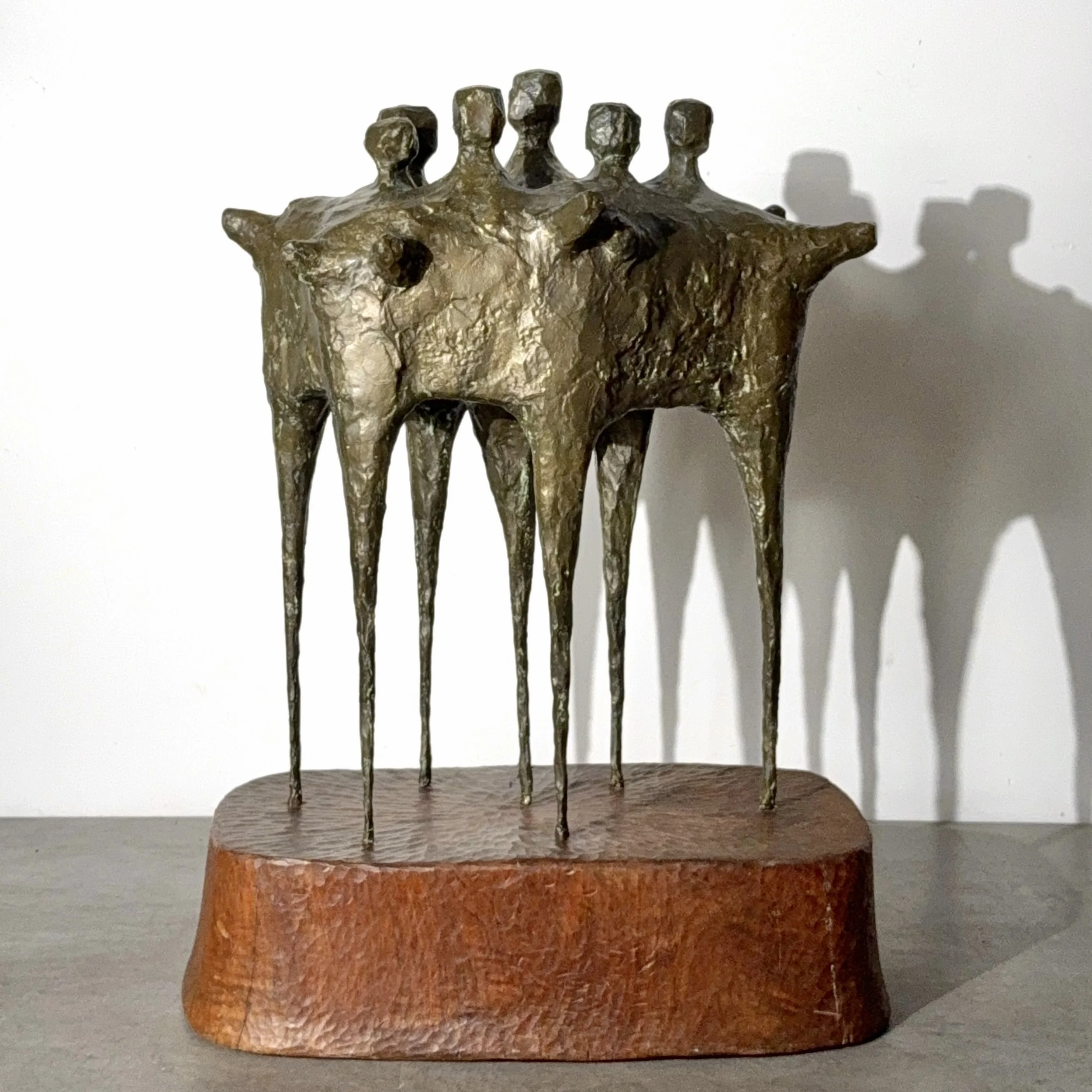 vintage mid century modernist bronze sculpture large brutalist bronze figurative sculpture lynn chadwick cranbrook detroit artist unique large bronze floor sculpture