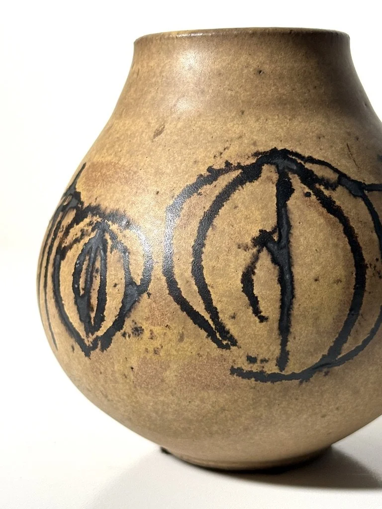 vintage mid century modernist studio pottery cranbrook ceramic clyde burt vase vessel unique rare pottery collectible ceramic cranbrook art