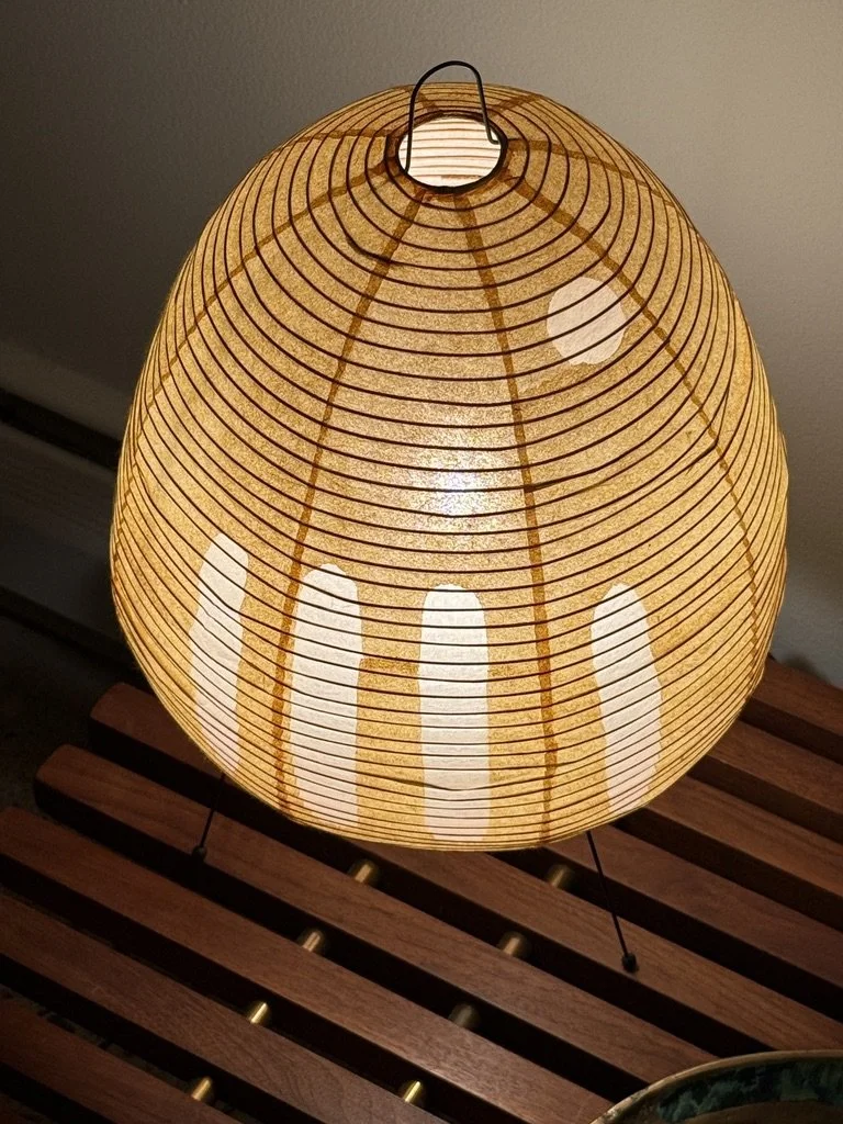 vintage isamu noguchi akari table lamp washi paper japanese lamp rare noguchi light sculpture 1A tripod table lamp authentic original