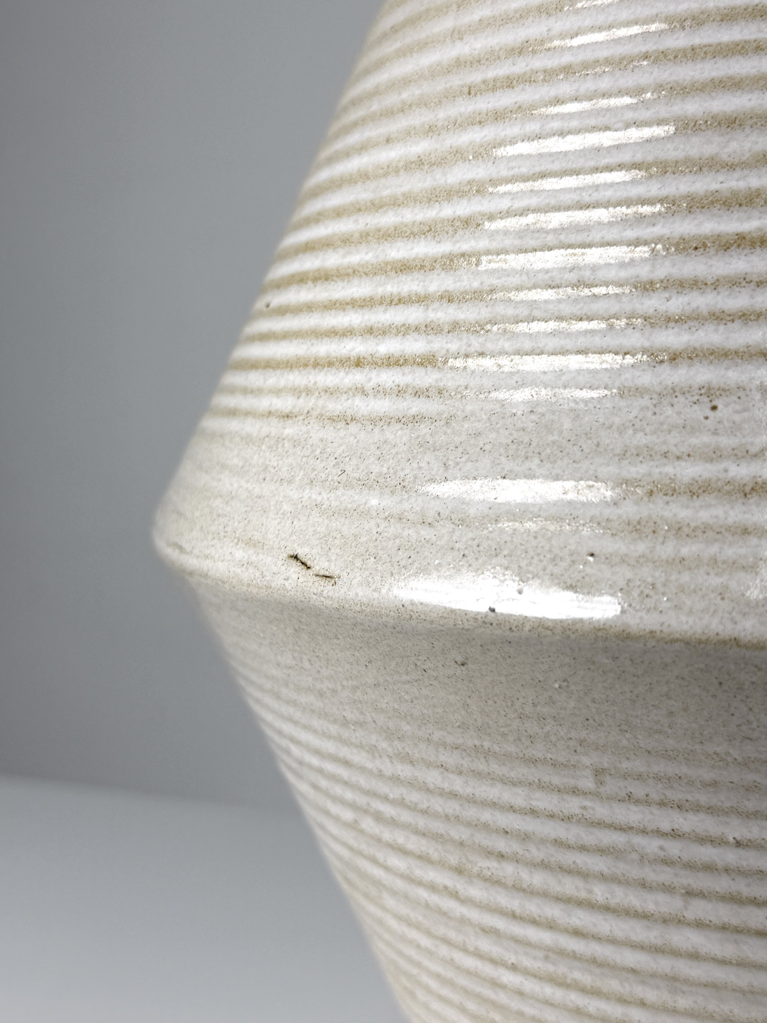mid century modern white architectural pottery planter cone vase double cone lagardo tackett stoneware unique modernist planter vase conical vessel california design rare zanesville
