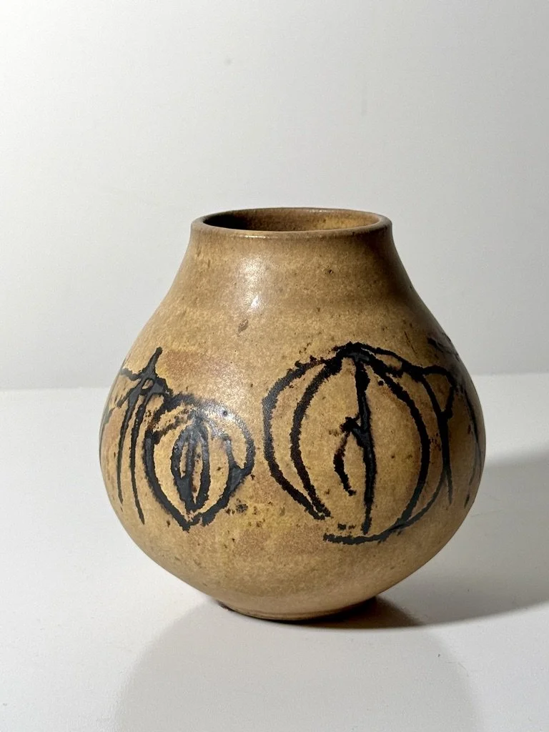 vintage mid century modernist studio pottery cranbrook ceramic clyde burt vase vessel unique rare pottery collectible ceramic cranbrook art