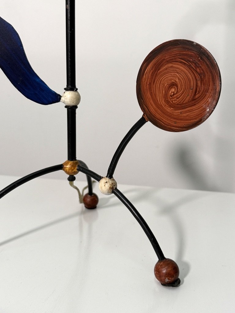 vintage mid century modern alexander calder french modernist table lamp jacques adnet joan miro articulated abstract multi color stabile lamp rare unique decorative lamp