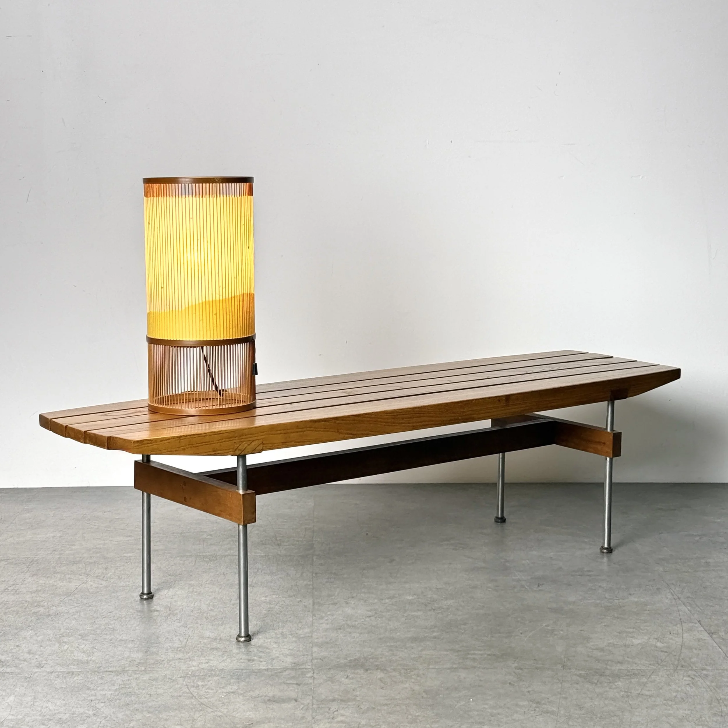 vintage mid century modern slat bench 1950s architectural bench george nelson slat bench herman miller minimalist slat bench