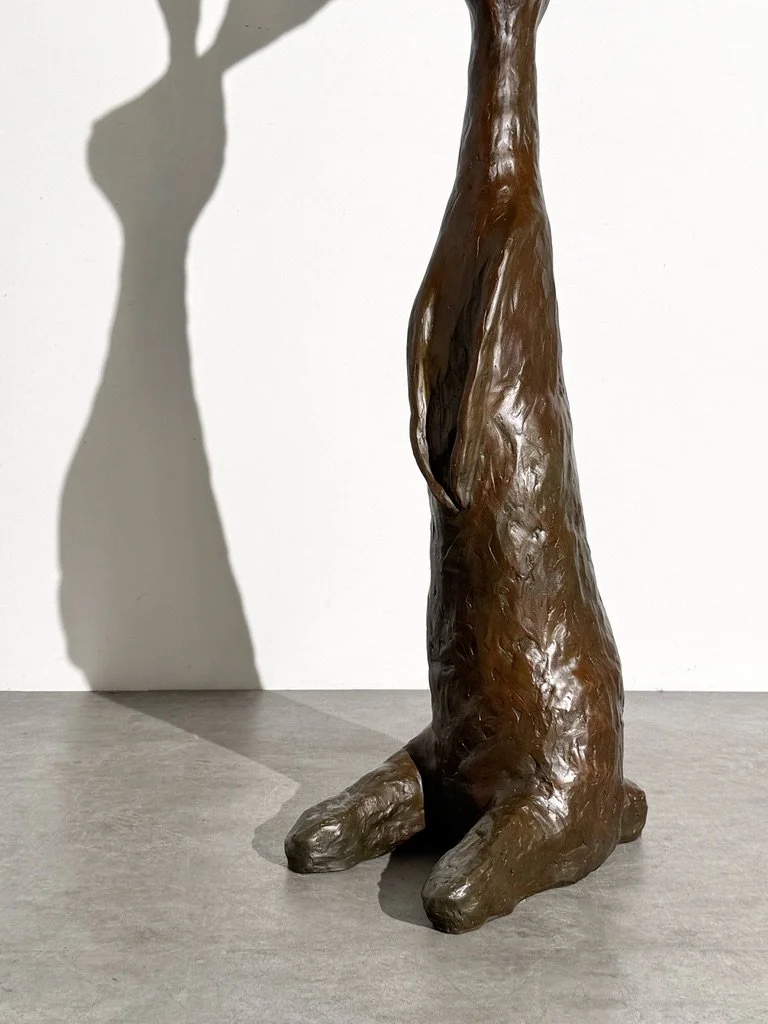 vintage mid century modern abstract bronze monumental sculpture indoor outdoor large tall rabbit bunny chauncey jim budish largest bronze surrealist modernist bronze tall sculpture solid bronze art