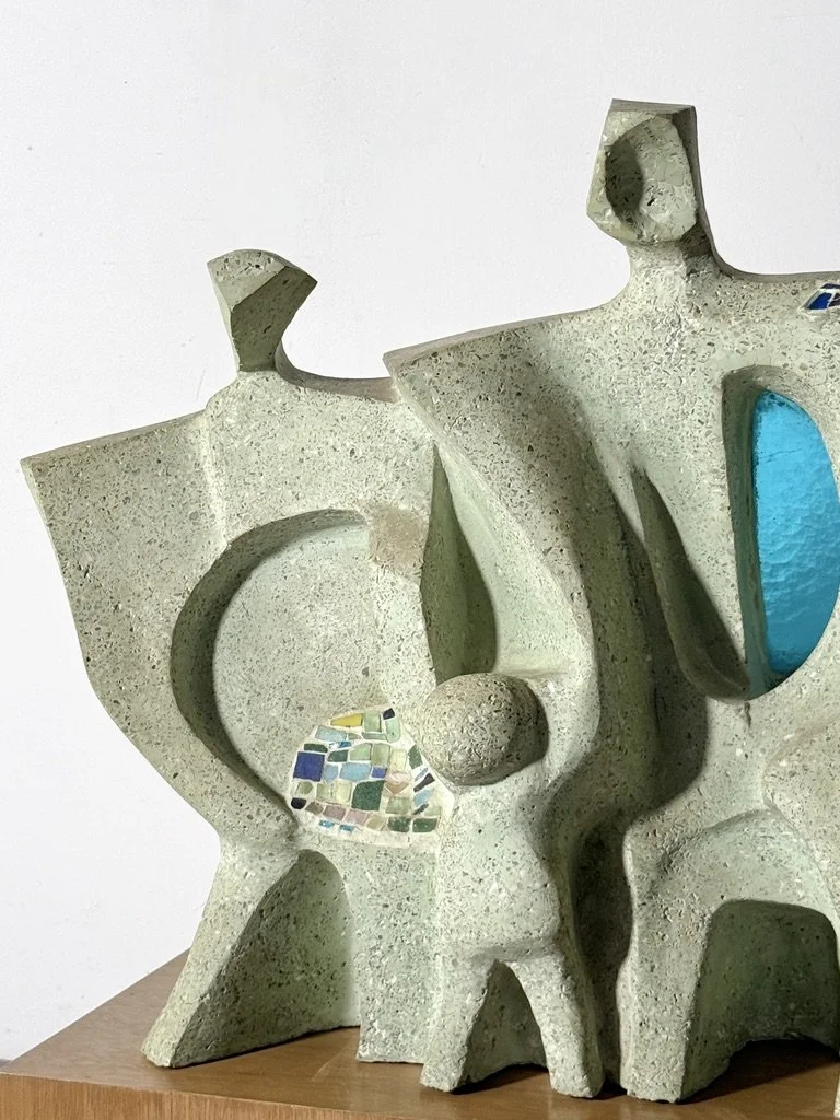 1940s mid century modern modernist carved stone monumental sculpture terrazzo and glass samuel cashwan samuel adolph cashwan modernism rare sculpture