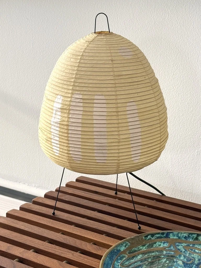 vintage isamu noguchi akari table lamp washi paper japanese lamp rare noguchi light sculpture 1A tripod table lamp authentic original