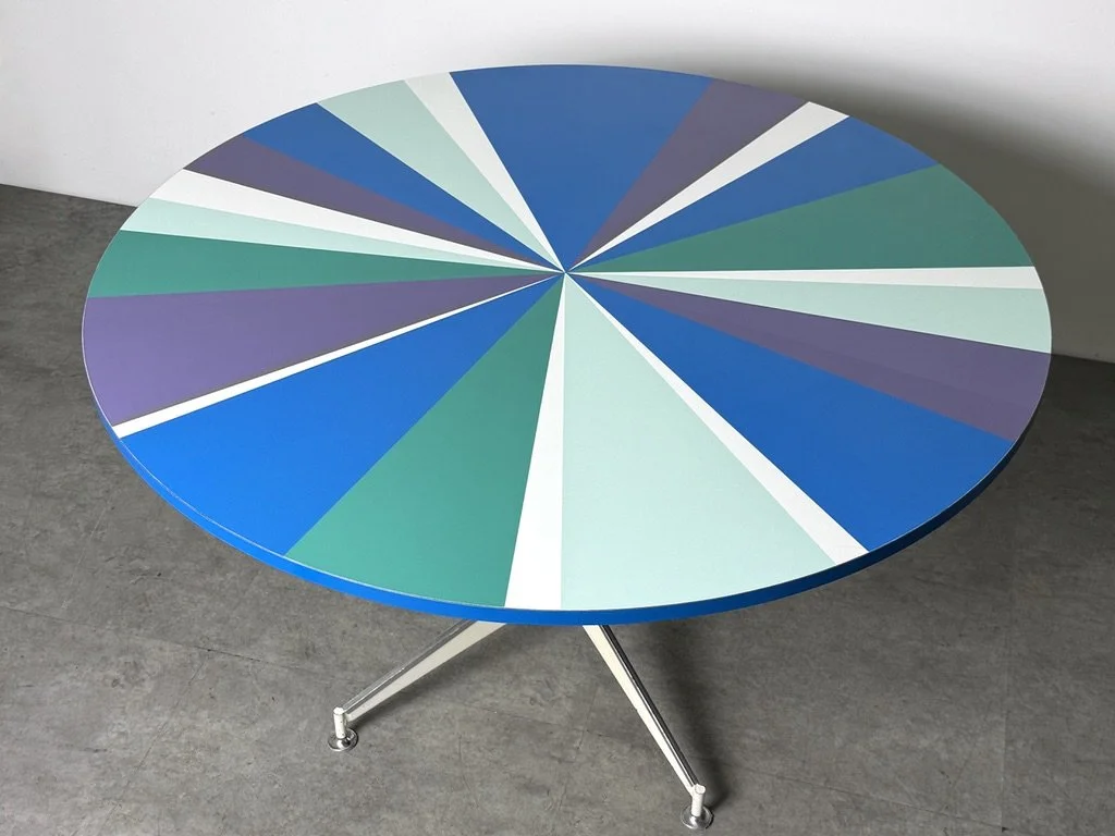 vintage mid century modern detroit michigan eames dining table modernist rare unique dining table eero saarinen colorful dining table round table 1950s