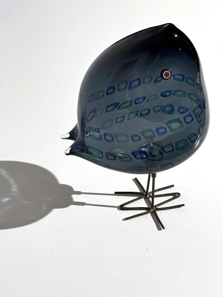 vintage mid century modern italian glass bird alessandro pianon pulcino pulcini vistosi bird sculpture blue rare pianon bird blown glass italy italian 1960s