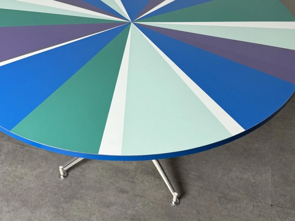 vintage mid century modern detroit michigan eames dining table modernist rare unique dining table eero saarinen colorful dining table round table 1950s