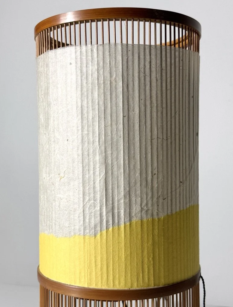 vintage mid century japanese washi paper lamp table lamp lantern isamu noguchi akari paper light bedside wabi sabi style table lamp