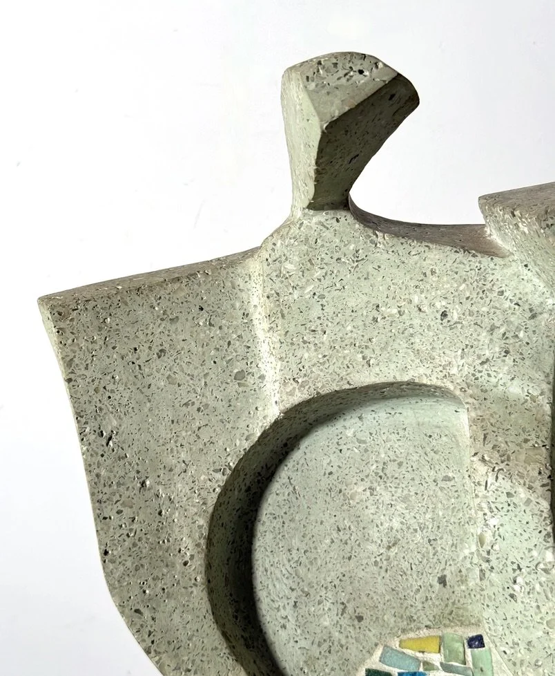 1940s mid century modern modernist carved stone monumental sculpture terrazzo and glass samuel cashwan samuel adolph cashwan modernism rare sculpture