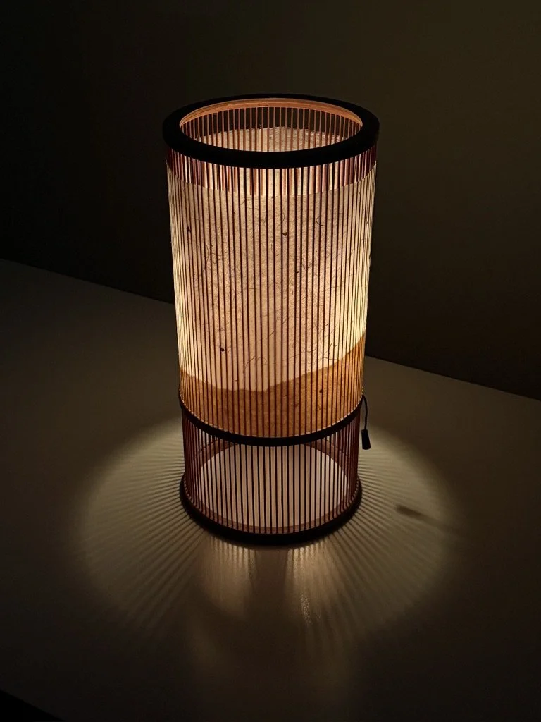 vintage mid century japanese washi paper lamp table lamp lantern isamu noguchi akari paper light bedside wabi sabi style table lamp