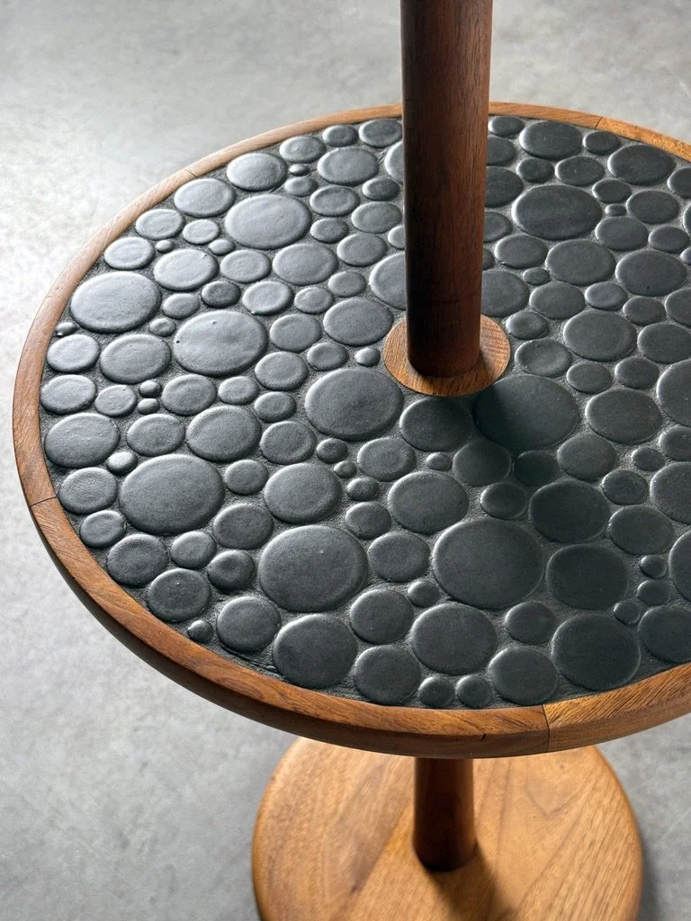 vintage mid century modern gordon and jane martz ceramic tile floor lamp with table reading lamp mosiac tile table floor lamp rare martz lamp black tile martz lamp marshall studios