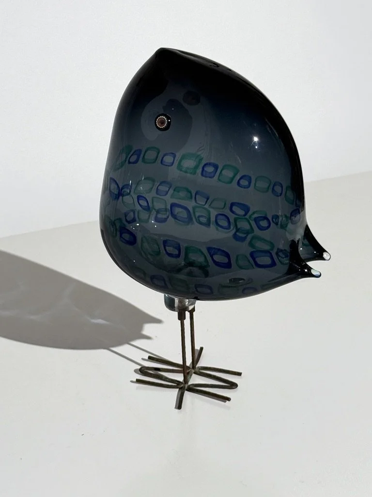vintage mid century modern italian glass bird alessandro pianon pulcino pulcini vistosi bird sculpture blue rare pianon bird blown glass italy italian 1960s