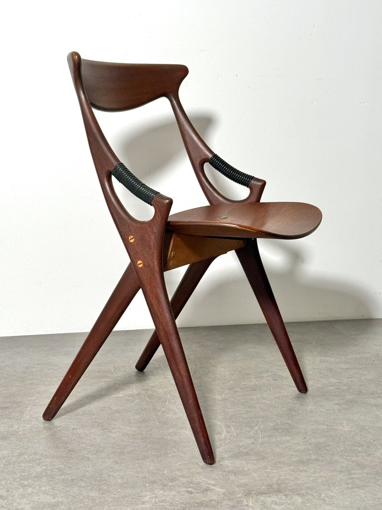 vintage mid century danish modern teak sculptural armchair side chair accent chair rosewood sculpted hans wegner arne vodder finn juhl