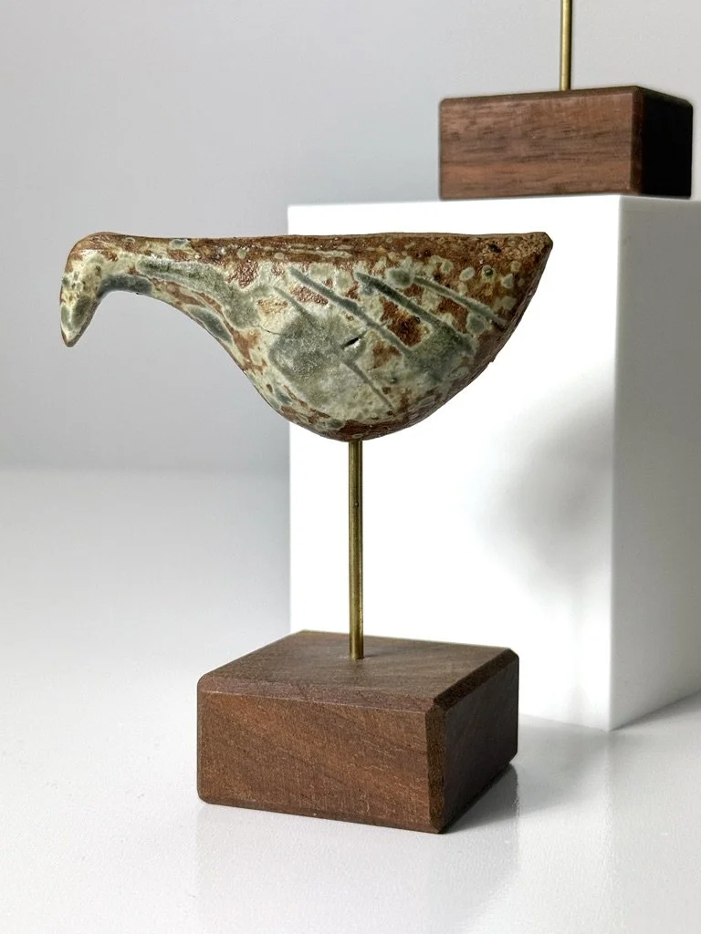 vintage mid century modern studio pottery bird sculptures richard peeler ceramic bird scandinavian decor original mid century modern pottery sculptures